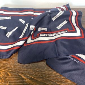 Millicent Women's T&M Designer THE PRESIDENTS Signatures Patriotic Scarf Blue